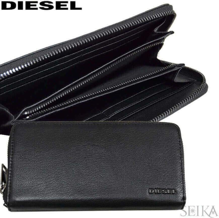 ディーゼル(DIESEL)黒いラウンドジップ長財布