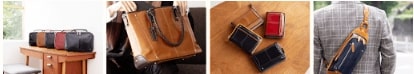 キーファーノイの鮮やかな色や凝ったデザインのバッグや財布