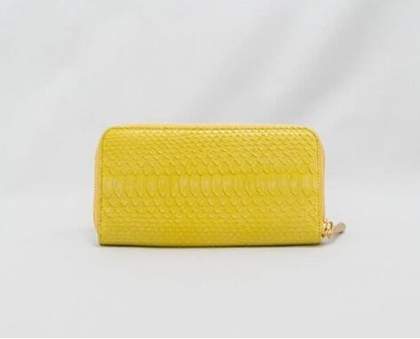 ダイヤモンドパイソンの黄色い長財布