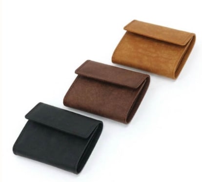 キャメル、ダークブラウン、ブラックのシンプルなミニ財布